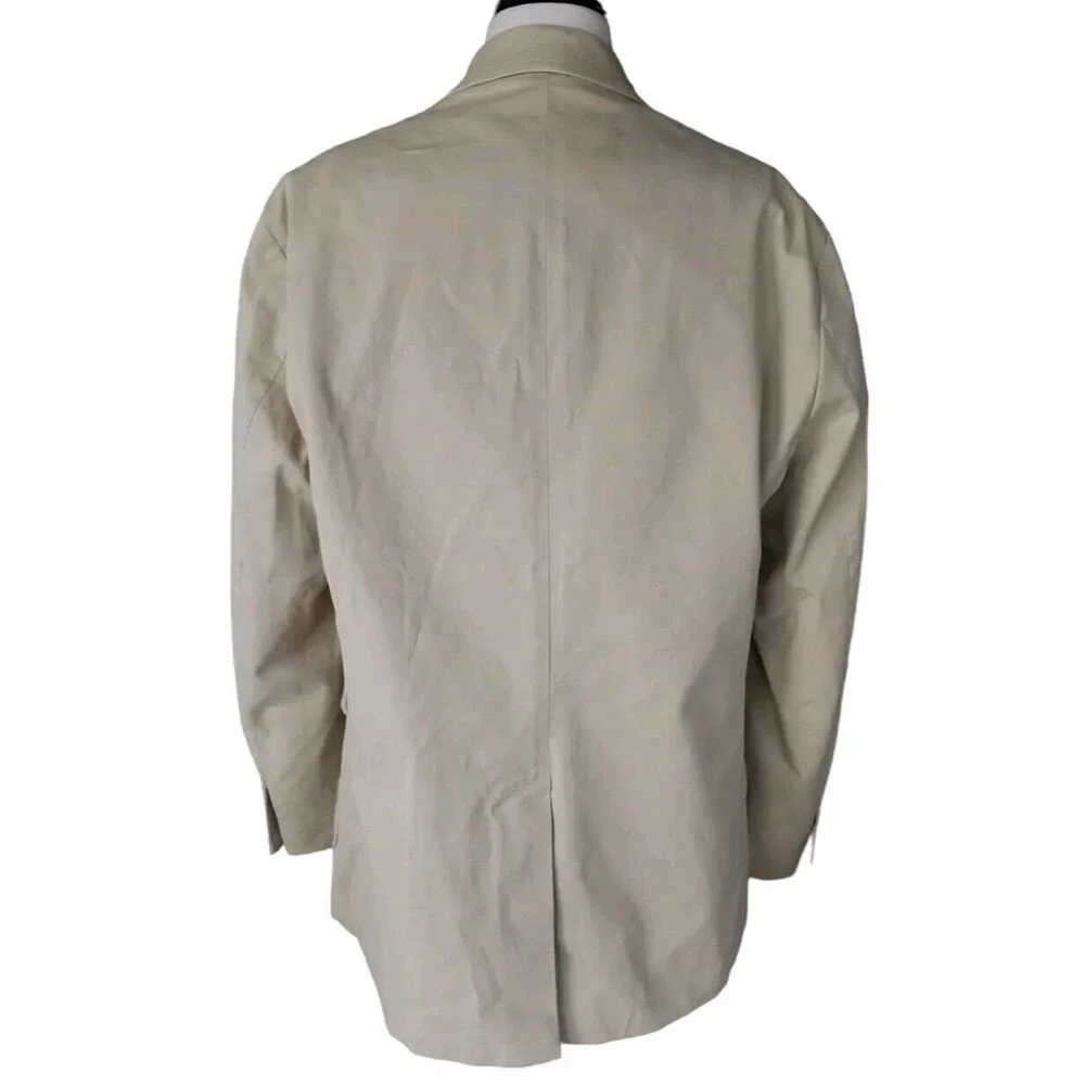 Polo Ralph Lauren Preppy Career Blazer Men's Size 44L Beige Chino Cotton Stretch